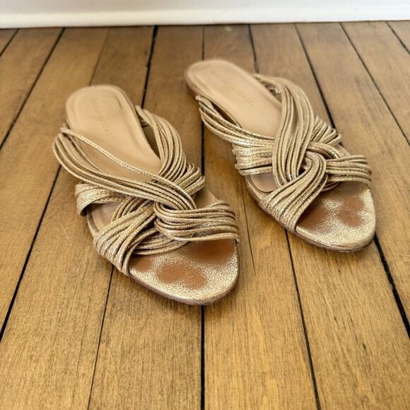 Loeffler Randall Shoes - Loeffler Randall Gold Metallic Strappy Knotted Sandals 8.5